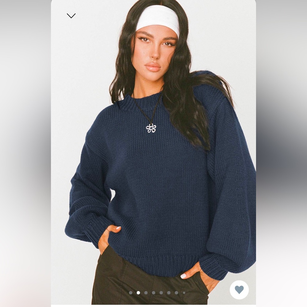 princess polly harmony sweater navy xs/s